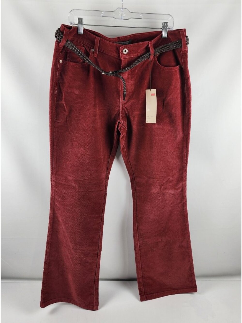 Levis Jeans Womens 16M Red Burgundy 515 Corduroy Bootcut Denim (36x31) NWT